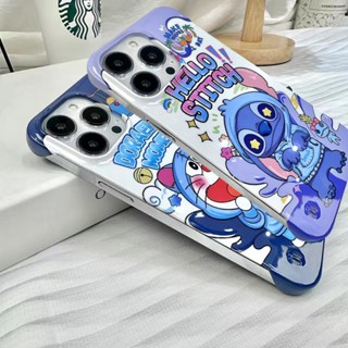 เคสโทรศัพท์มือถือ ฟิล์มกันรอย ลายการ์ตูน Stitch Tinkerbell สไตล์เกาหลี สําหรับ Iphone 14 13 12 pro max 11 xr xs 8 7 plus