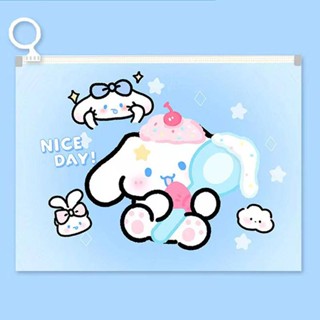 Sanrio Kuromi Cinnamoroll Pochacco กระเป๋าใส มีซิป ขนาด A4 สําหรับใส่เอกสาร เครื่องเขียน 1 ชิ้น