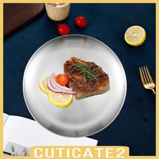 [Cuticate2] จานเสิร์ฟ สเตนเลส สําหรับตั้งแคมป์ ปาร์ตี้