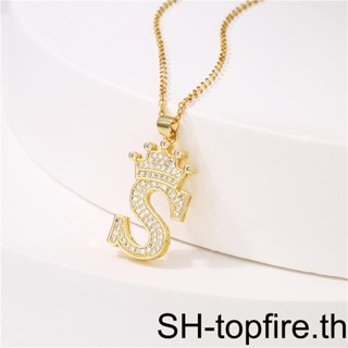 Initialnecklace สร้อยคอโซ่ จี้ตัวอักษรภาษาอังกฤษ ประดับคริสตัล สไตล์โมเดิร์น ของขวัญวันวาเลนไทน์