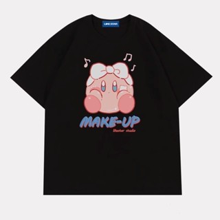เกม Kirby Star Game Nintendo 2023 Cotton เสื้อยืดผู้หญิงใหม่ฤดูร้อนหวานเสื้อคู่ ฤดูร้อน
