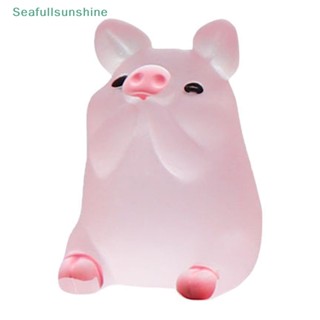 Seaf&gt; ฟิกเกอร์หมูจิ๋ว DIY สําหรับตกแต่งสวน แดชบอร์ดรถยนต์