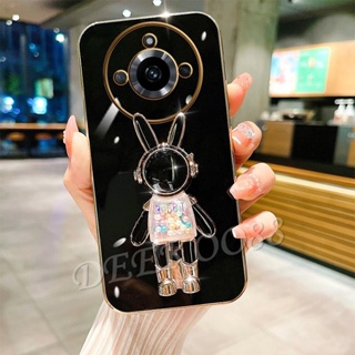 เคสโทรศัพท์มือถือนิ่ม ลายกระต่าย หมีน่ารัก พร้อมขาตั้ง สําหรับ Realme 11 10 Pro+ Pro 5G Coca-Cola Edition 9i C53 C55 NFC 4G Plus Realme11Pro