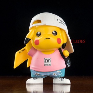 CLEOES โมเดลฟิกเกอร์ โปเกม่อน Pikachu PVC ขนาด 8 ซม. ของเล่นสําหรับเด็ก