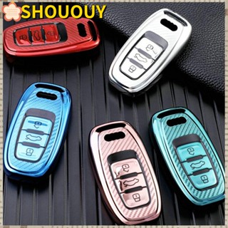 SHOUOUY เคสกุญแจรีโมตรถยนต์ TPU แบบนิ่ม อุปกรณ์เสริม สําหรับ Audi A1 A3 A4 A5 A6 A7 A8