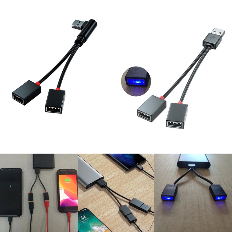 R* USB Splitter Y Cable 1 Male to 2 Female Extension Cord Power Adapter Converter