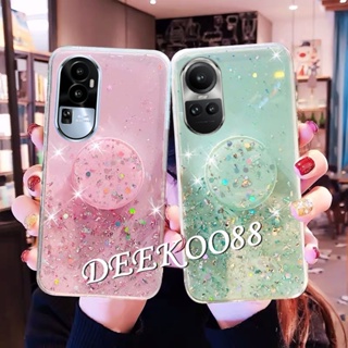 ใหม่ เคสโทรศัพท์มือถือนิ่ม ลายดาวอวกาศ กลิตเตอร์ วิบวับ พร้อมขาตั้ง สําหรับ OPPO Reno10 Pro Plus Pro+ 5G 2023 Reno 10 10Pro Reno10Pro+