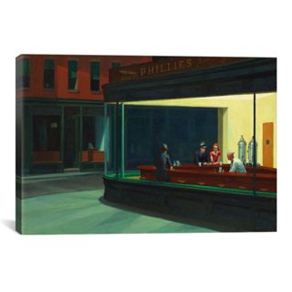 ภาพวาดพิมพ์ Nighthawks โดย Edward Hopper บนผ้าใบ ส่งต่อเป็นของขวัญที่สวยงาม