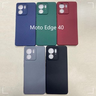 เคสโทรศัพท์มือถือแบบนิ่ม ผิวด้าน บางมาก สีพื้น เรียบง่าย สําหรับ Motorola Moto Edge 40 40Pro
