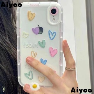 เคสโทรศัพท์มือถือแบบใส ลายหัวใจ รวมทุกอย่าง สําหรับ Apple 11 8plus Insxr pro14✅เคสโทรศัพท์มือถือ แบบนิ่ม สําหรับ Apple Iphone 137promax Xs 12 378C