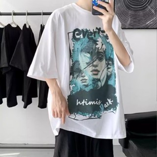 พร้อมส่ง🔥⚜️เสื้อยืด Oversize🏆M-5XL เสื้อยืดคอกลม แขนสั้น พิมพ์ลายกราฟฟิติ สีขาว สไตล์อเมริกัน พลัสไซซ์ โอเวอร์ไซซ์ แฟชั่นฤดูร้อน สําหรับผู้ชาย และผู้หญิง