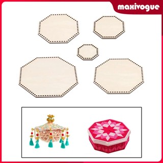 [Maxivogue] ตะกร้าไม้เปล่า อเนกประสงค์ สําหรับถักโครเชต์ DIY 5 ชิ้น