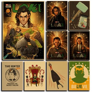 โปสเตอร์กระดาษคราฟท์ ลายซูเปอร์ฮีโร่ ซีรีย์อเมริกัน TV Series LOKI