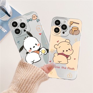 เคสโทรศัพท์มือถือ ซิลิโคนนุ่ม ใส ลายการ์ตูนวินนี่ เดอะ พูห์น่ารัก สําหรับ IPhone 14 13 12 11 Pro ProMax XS XR XSmax Mini 7 8 + Plus SE 2020