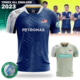 สื้อกีฬาแขนสั้น ลายทีมชาติแบดมินตัน Yonex All England Petronas Malaysia 2023 Yonex 2023 Victor Petronas 2023 พลัสไซซ์