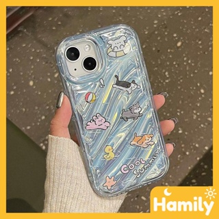 Suitable for iPhone 11 Mobile Phone Case Water Ripple TPU Soft Shell Shockproof Camera Cartoon Cute Animal Compatible with iPhone 14 13 Pro max 12 Pro Max 11 xr xs max