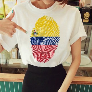 Venezuela เสื้อยืด พิมพ์ลายอนิเมะ แนวสตรีท ตลก สําหรับผู้หญิง