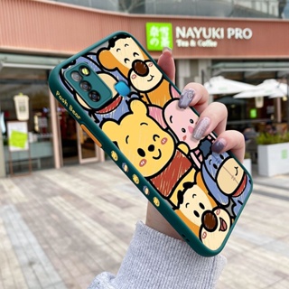 เคสซิลิโคนนิ่ม แบบใส ขอบสี่เหลี่ยม ลายการ์ตูนหมีพูห์ กันกระแทก สําหรับ Infinix Smart 5 Hot 10 Lite X657 X657C