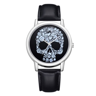 Ship tomorrow Skull Head Pattern Quartz Wristwatches Women Simple Fashion Hours Watch