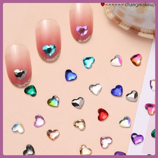 อุปกรณ์ทำเล็บ เล็บเพ้นท์เล็บ Small Peach Heart Nail Super Shiny New Heart-Shaped Net Red Diamond Nail Stickers cod