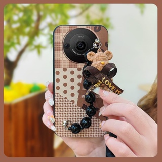 high-grade Simplicity Phone Case For Sharp Aquos R8 Pro/SH-51D Skin feel silicone Little Bear Bracelet Back Cover