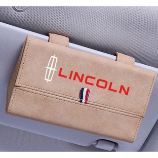 LINCOLN LOGO car sunglasses storage Alcantara flip glasses case NAVIGATOR AVIATOR NAUTILUS CORSAIR star MKZ MKC MKX MKT interior sun visor business card holder / card storage box