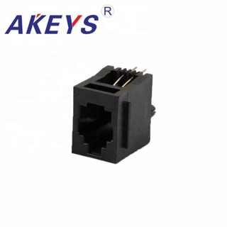 พอร์ตเชื่อมต่อพลาสติก 5222-4P4C 180 องศา RJ45 10 ชิ้น