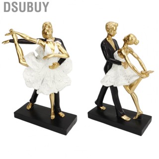 Dsubuy Couple Dancing Sculpture  Resin Multipurpose Gold Ballet Dancer Statue Decorative for Office