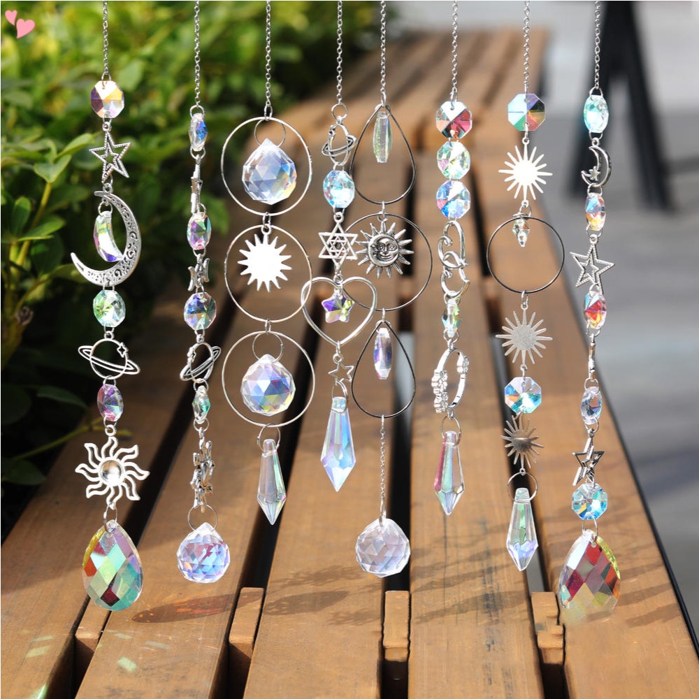 โมบายจับแสงอาทิตย์ ประดับคริสตัล สีรุ้ง สําหรับแขวนตกแต่งหน้าต่าง บ้าน สวน สํานักงาน วาเลนไทน์