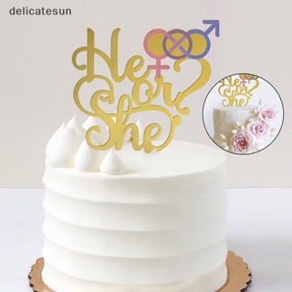 Delicatesun She Or He Birthday ป้ายธงอะคริลิค สําหรับตกแต่งเค้กวันเกิด