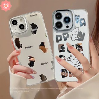 เคสกระจกแต่งหน้า อะคริลิค กันกระแทก ลายการ์ตูนกระต่ายน่ารัก หรูหรา สําหรับ IPhone 14 12 11 13 Pro Max 11 Pro Max 14Pro