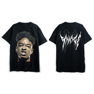 [S-5XL]ผ้าหนา นุ่ม ทิ้งตัวสวย งานคุณภาพจากแบรนด์  Cotton100% SAVAGE BLACK ดำ bootleg [S-5XL]