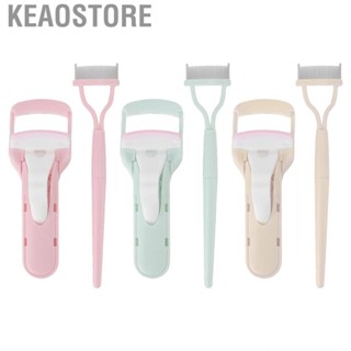 Keaostore Eyelash Curler Comb Set  Folded Design Fine Tooth Spacing High Elasticity with Refill Pads for Make Up