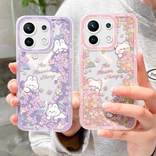 เคสโทรศัพท์มือถือ TPU ใส กันกระแทก ป้องกันเลนส์ ลายกระต่าย วัว ดอกไม้ หรูหรา สําหรับ Infinix Hot 9 10 11 20 30 30 Play 12 Pro 20i 30i 11S 20S NFC