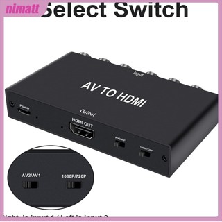 Ni Av To Hdmi-compatible อะแดปเตอร์แปลง 2av To Hdmi-compatible Rca To Hdmi-compatible Av Switcher Cvbs Game Console To