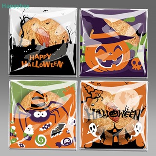 &lt;Happybay&gt; ถุงพลาสติกใส่ขนมคุกกี้ บิสกิต ขนมขบเคี้ยว ขนมขบเคี้ยว ลาย Happy Halloween 100 ชิ้น ลดราคา