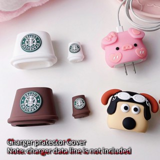 Gromit เคสซิลิโคน ลายการ์ตูนหมู สําหรับป้องกันสายชาร์จ