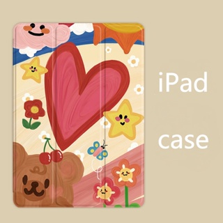 เคส ลายหมี พร้อมช่องใส่ปากกา สําหรับ iPad air 4 5 mini 6 10.2 gen 7 8 9 10.9 gen10 pro11 2022 gen5 6 air1 2