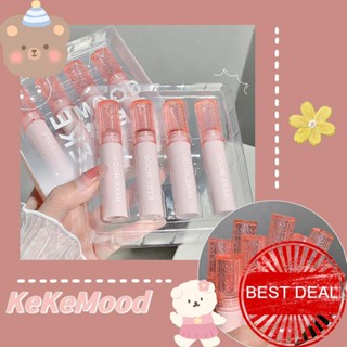 Kekemood ลิปกลอส เนื้อแมตต์ ให้ความชุ่มชื้น สีชมพู และสีขาว D4K5