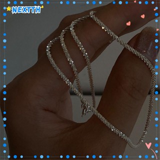 NEXTTH Sparkling Choker Dazzling Bracelet Silver Color Clavicle Chain