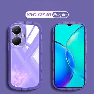 เคสโทรศัพท์มือถือซิลิโคน TPU ใส กันกระแทก สีสันสดใส สําหรับ VIVO Y27 Y36 V29 Lite X90 Pro +