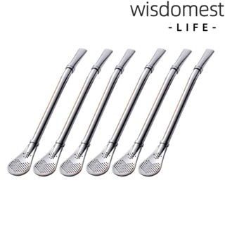 Wisdomest ช้อนกรองชา สเตนเลส สีเงิน ปลอดภัย 6 ชิ้น