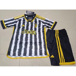 เสื้อกีฬาแขนสั้น ลายทีมชาติฟุตบอล Jersi Budak Juventus 2023 2024 ชุดเหย้า สําหรับเด็ก