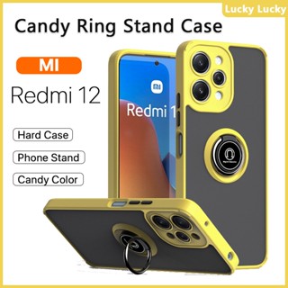 หรูเคส Redmi 12 12C 10C 10 9C หรา ที่วางแหวนอะครีลิคแบบแข็ง เคส กันกระแทก รองรับรถ ที่วางแม่เหล็ก ที่วางโทรศัพท์ ขาตั้งนิ้ว ปกป้องกล้อง