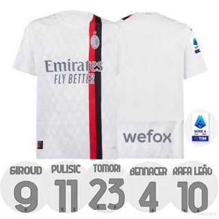 เสื้อกีฬาแขนสั้น ลายทีม Bennacer Pulisic Giroud Leao Tomori HQ1 2023-2024 AC Milan พลัสไซซ์ QH1