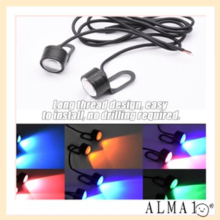 ALMA ไฟตัดหมอก LED DC 12V สีสันสดใส อุปกรณ์เสริม สําหรับรถจักรยานยนต์ไฟฟ้า 2 ชิ้น