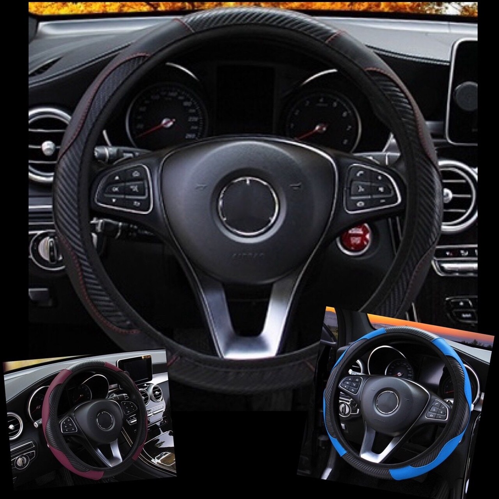 🌈 ปลอกหุ้มพวงมาลัย เคฟล่า หนัง PU ปลอกพวงมาลัย ที่หุ้มพวงมาลัย ขนาดมาตรฐาน หรูหรา ทรงสปอร์ต 🌈 - รูปที่ 4