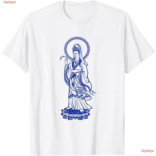 พระโพธิสัตว์ Blue Buddha Quan Yin Buddhism Asian Buddhist Gift T-Shirt เสื้อยืดผู้ชาย ลายการ์ตูนพิมพ์ลายเสื้อลายการ์ตูนผ