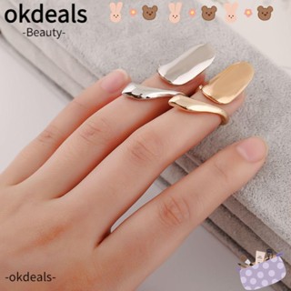 OKDEALS แหวนโลหะ ปลายนิ้ว สไตล์พังก์ แฟชั่นสําหรับผู้หญิง