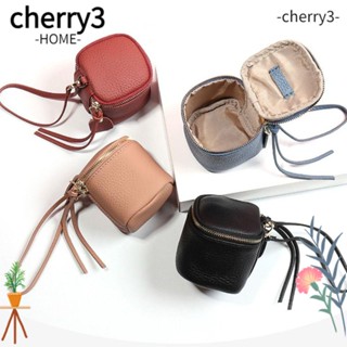 Cherry3 กระเป๋าเครื่องสําอาง กระเป๋าหนังแท้ ขนาดเล็ก